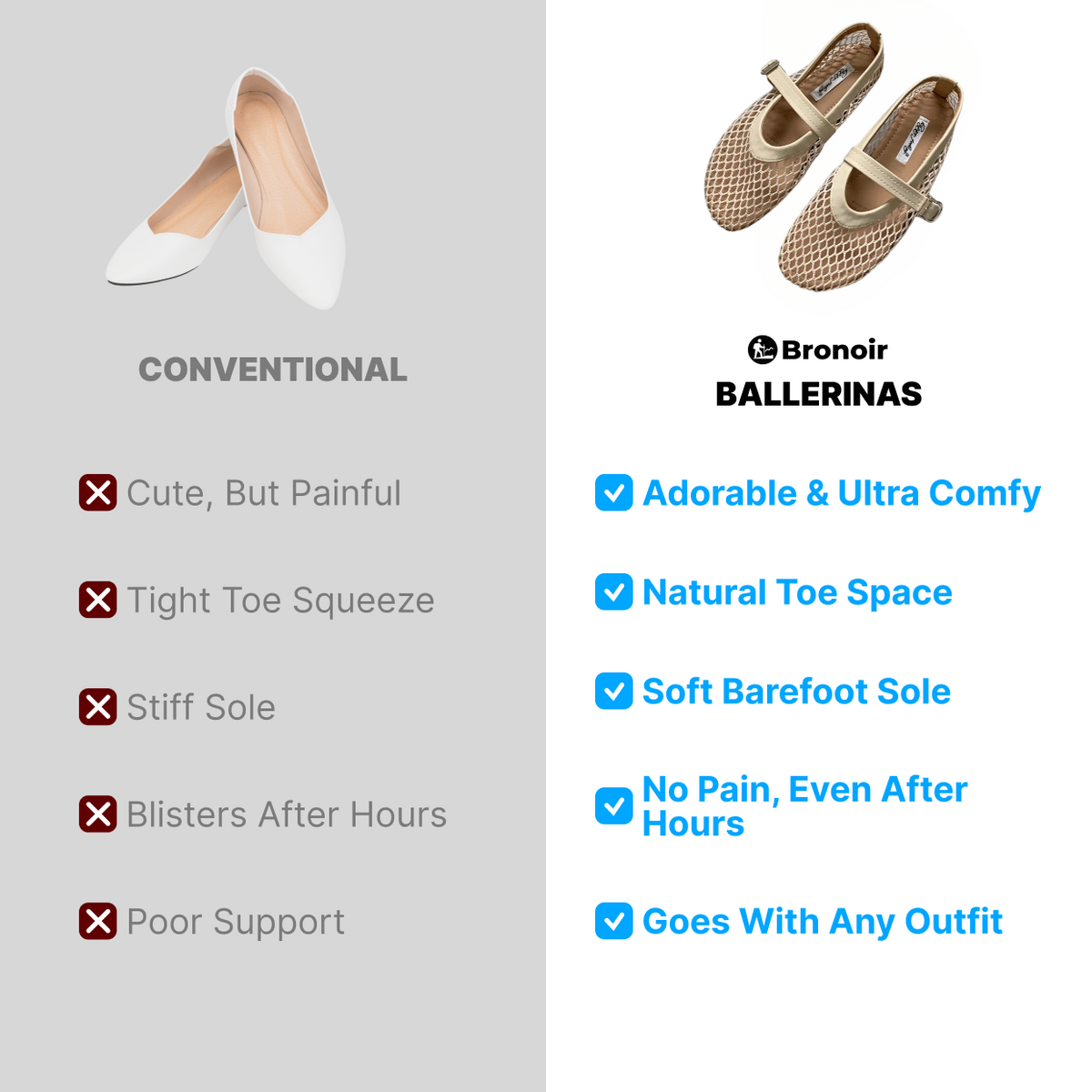 Ava Bliss - Elegant & Supportive Ballerinas for Daily Comfort