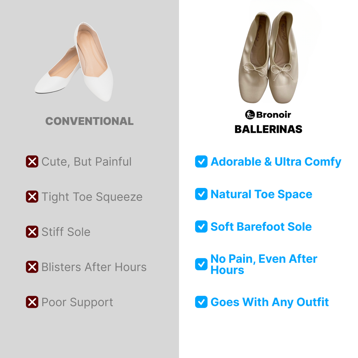 Nora Light - Elegant & Supportive Ballerinas for Daily Comfort