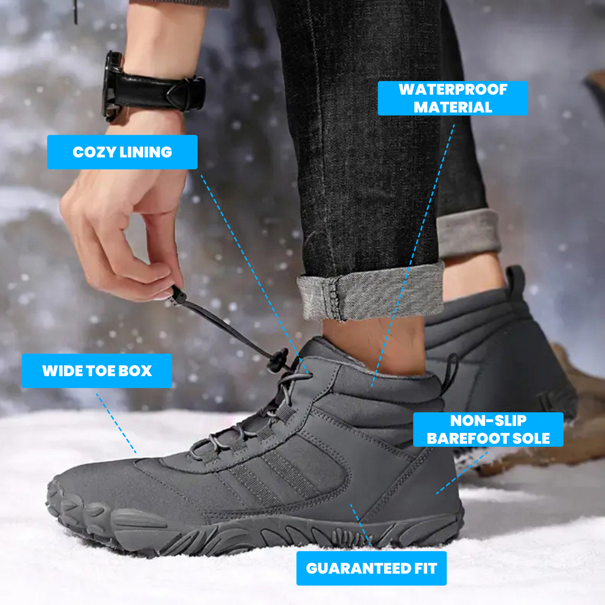 Velour Lined - Winter Barefoot Shoes